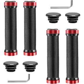 2 Pairs Bike Handlebar Grips, Double Lock on Bike Grips, Comfortable Anti-Slip Bicycle Handlebar Grips for Mountain Bicycle, BMX Bike, Scooter, Beach Cruiser, Folding Bike