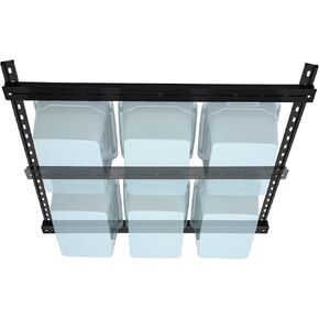 Overhead Tote Storage Rail System, Garage Ceiling Bin Storage Rack Heavy Duty Adjustable Tote Slide Garage Storage System(Bins not Included), 48" x 48"