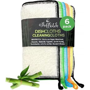 Dish Cloths & Dish Towels for Kitchen - Reusable, Hygienic, Quick Drying, Durable Kitchen Washcloth, Absorbent, Scrub-Non-Scratch, 6x7 Inches Multi Color, 6 Pack