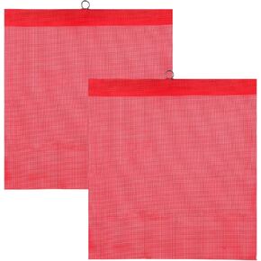 2Pcs 18 x 18 Inch Safety Flags with Wire Loop,Mesh Safety Flag Red Flag for Truck Loads,High Visibility Vinyl Warning Flags,Mesh Red Flags for Truck and Pedestrian Crossings,Oversize Load Flags