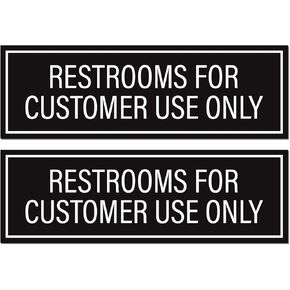 Restrooms for Customer Use Only Sticker Signs (Pack of 2)