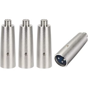 uxcell® XLR Male to RCA Female Adapter,Gender Changer - 3 Pin XLR-M to RCA-F Converter,Microphones Plug-in Audio Adapter Connector,Mic Male Plug,4pcs