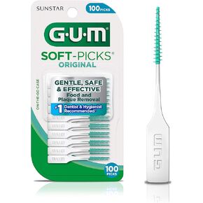 GUM Soft-Picks Original, Easy to Use Dental Picks for Teeth Cleaning and Gum Health, 100 Count (Pack of 1)