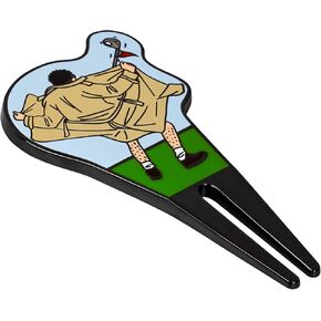 BIG TEETH Golf Divot Repair Tool Funny Golf Divot Tool, Golf Divot Tool and Ball Marker, Exquisite Enamel Forged Craftsmanship