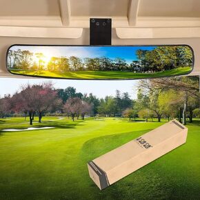 10L0L Golf Cart Rear View Mirror Universal for Yamaha EZGO Club Car, Adjustable Golf Cart Mirror with Extra Wide 270 Degree Panoramic Rearview Mirror-16.5 Inch