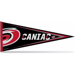 Rico Industries NHL Carolina Hurricanes Caniac 12" x 30" Soft Felt Pennant - EZ to Hang - Home Décor (Game Room, Man Cave, Bed Room)
