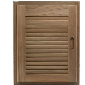 Whitecap 60724 Teak Louvered Door and Frame - 15" x 20", Right Hand Opening