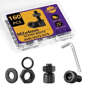 100PCS M5 Metric Screws Bolts and Nuts Assortment Kit, M5x6mm Metric Kits,12.9 Grade Carbon Steel Hex Socket Head Cap Screws with Lock & Flat Washers with 1 Allen Wrench for 3D Printing Projects