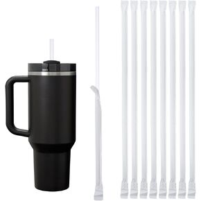 100PCS Disposable Straws for 40 OZ Tumbler, Extra Long Straws Disposable for Stanley Cup 30 Oz 40 Oz Tumbler, Straws Individually Wrapped