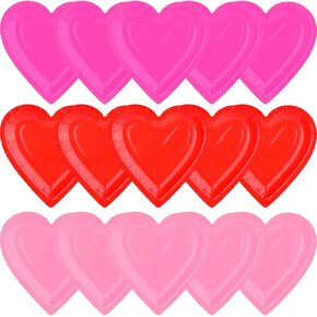 Gatherfun 48Pcs Heart Shaped Paper Plates Set - Romantic Red Heart Tableware for Valentine's Day, Anniversary Party Supplies & Valentine's Day Party Decorations