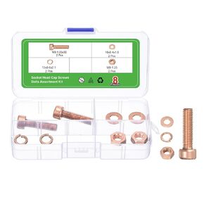uxcell Hex Socket Bolts Kits (M8), Red Copper Cup-Shaped Head Cap Hexagon Socket Head Cap Screw Set