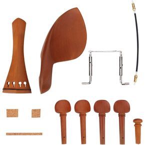 Alomejor 4/4 Violin Fittings 1Set Jujube Wood Violin Parts with Tailpiece Endpin Tuning Pegs Chinrest Tail Gut Violin Parts Accessories Kit