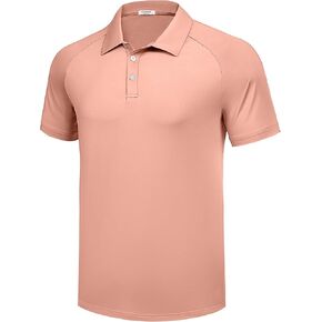 PINSPARK Mens Golf Polo Shirts Performance Quick-Dry Moisture-Wicking Collared Shirts Short Sleeve Buttons Casual Polo Shirts