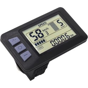 Bike Computer Electric Bicycle LCD Display Speedometer P3H 24V 36V 48V 60V with 6PIN Waterproof Wire for Electric Bicycle, Electric Bike LCD Display Meter Dashboard