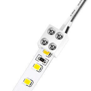 25-Pack LED Tape Light Connectors Solderless Terminal Block Led Strip Connectors Screw Down 8mm Tape-to-Wire Led Connectors for Strip Lights White Color