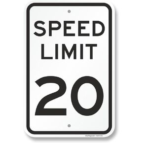 SmartSign 18 x 12 inch Speed Limit 20 MPH Sign, 120 mil Aluminum Composite (ACM), Engineer Grade Reflective Material, Black on White, Durable Metal Sign, USA-Made, 100-Years of Sign Expertise