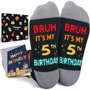 HAPPYPOP 12th Birthday Gifts for Boys - Socks for Kids Age 12 in Gift Box, Presents for 12 Year Old Tween Boys, 12 Yr Old Gift Ideas with Greeting Card