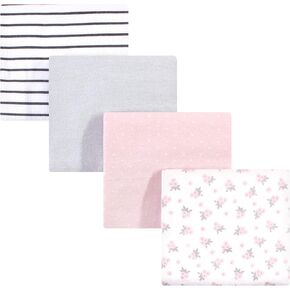 Hudson Baby Unisex Baby Cotton Flannel Receiving Blankets, Happy Planets, One Size