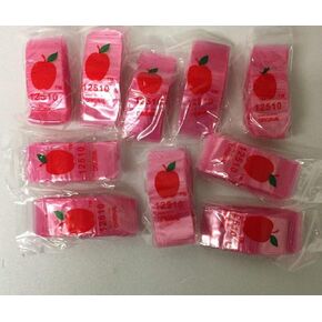 12510 (1.25"X1") Pink Color Apple Brand Bags Mini ZipLock Baggies, Case of 1,000
