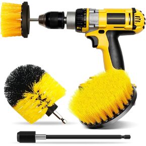 4Pack Drill Brush Attachment Set, Scrub Brush for Drill, Power Scrubber Brushes with Extended Attachment, All Purpose Drill Brush Cleaning Kit for Grout, Floor, Tub, Shower, Tile, Car