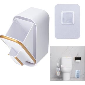 Wall Mounted Holder for Clorox Toilet Wand, Compatible with Clorox Toilet Wand Holder only, White & Golden