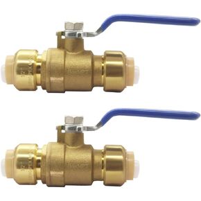 1/2 Inch Push-Fit Ball Valve Full Port (Pack of 2)
