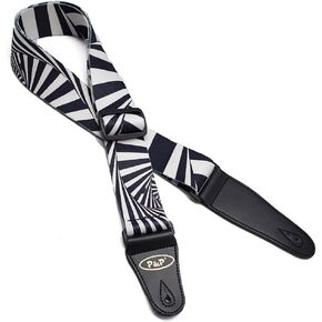 Art Attack Soft Cotton Black & White Zebra Stripes Animal Pattern Jacguard Weave Music Electric Acoustic Bass Guitar Ukulele Strap