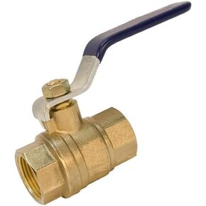 1/4" NPT Brass Ball Valve, Female x Female, Stainless Steel Handle, Full Ported