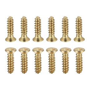 M2.5x10mm(DXL) Brass Phillips Wood Screws - 50Pack - Good for Wood Crafts, Furniture - Countersunk Head Self-Tapping Screw - Brass Tone