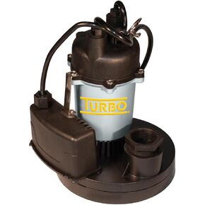 Turbo 1/3HP Submersible Sump Pump with Electronic Switch