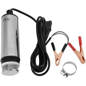 DC 24V Transfer Pump Stainless Steel Submersible Pump for Water Oil Kerosene Refueling Tool Outdoors 35-40L/min