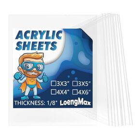 1/8" Thick (3mm) Clear Acrylic Sheet 5" x 7" - 10 Pieces | Cast Plexiglass for DIY Crafts, Sign, Photo Frame, Display Projects