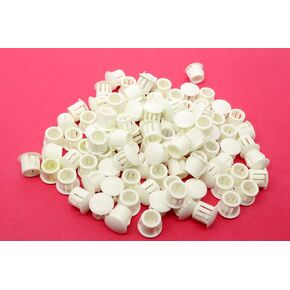 White Nylon Push in Locking Hole Plug - Fits Panel Hole Diam 3/8", Head Diam 1/2", Fits Panel Thickness .016"-.125", Surface Finish Matte-Textured