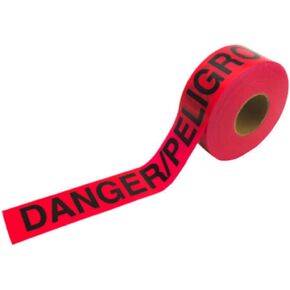 Cordova T20213 Pro Pack 2.0-MIL Red Bilingual Danger/Peligro Barricade Tape, 3 in. x 1000 ft. Roll, 12-Pack