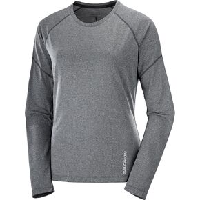 Salomon Women's Standard Cross Run LS TEE W-DEEP Black-Heather L