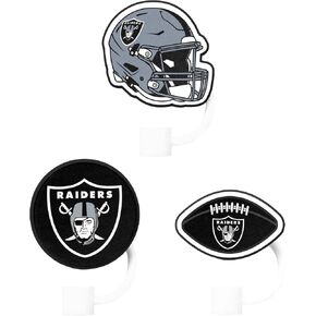 FOCO Las Vegas Raiders NFL 3 Pack Primary Logo Straw Toppers