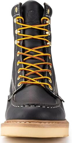 SUREWAY Mens 8 in Wedge Moc Soft/Steel Toe Work Boots for Men,Full-Grain Leather,Goodyear Welt,EH,Safety Industrial Construction Boots/Shoes for Women,Waterproof Soft Toe Light Brown,Size 12 in Saudi Arabia