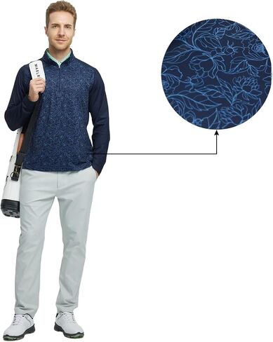 Rouen Quarter Zip Pullover Men Lightweight Dry Fit Athletic Mock Neck Midlayer Print Golf 1/4 Zip Pullover Mens Sweatshirts in Saudi Arabia