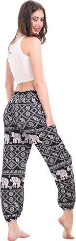 Women’s Boho Pants, High Waist Harem Yoga Trousers Bohemian Casual Clothes with Pockets in Saudi Arabia