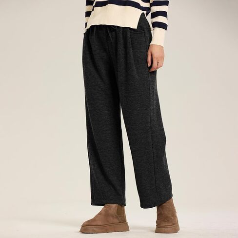 Alexis Leroy Women's Fleece Lined Sweatpants Wide Leg Pants with Pockets Winter Warm Athletic Lounge Casual in Saudi Arabia