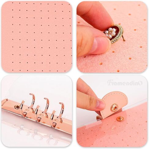 Framendino, 8 Pages Enamel Pin Display Book Collection for Collectors Pins Travel Pink in Saudi Arabia