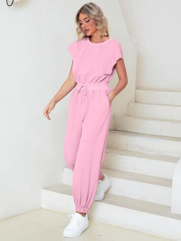 Glamaker Women's Disualess Uneveless One Peie One Belesuits فضفاضة مفتوحة الظهر تجريب Onesie Summer in Saudi Arabia