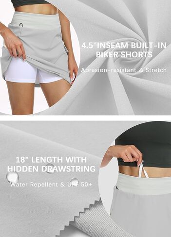 Hiverlay Women's Skorts Skirts Hiking Cargo Skirt with Biker Shorts Zip Pockets Outdoor Hiking Athletic Tennis in Kuwait