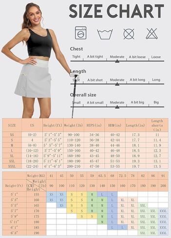 Hiverlay Women's Skorts Skirts Hiking Cargo Skirt with Biker Shorts Zip Pockets Outdoor Hiking Athletic Tennis in Kuwait