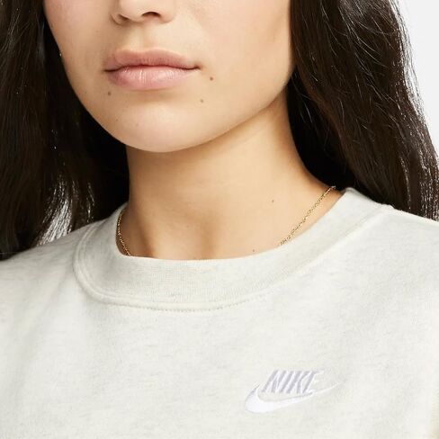 Nike Sportswear Club Fleece Women's Crew-Disterp (Oatmeal Heather/White ، DQ5473-141) in Saudi Arabia
