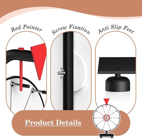 12 Inch 10 Slots Prize Wheel, Tabletop Spinning Wheel for Prizes, Prize Wheel Spinner with Stand with Dry Erase Marker and Eraser for Trade Show, Carnival and Home Parties in Saudi Arabia