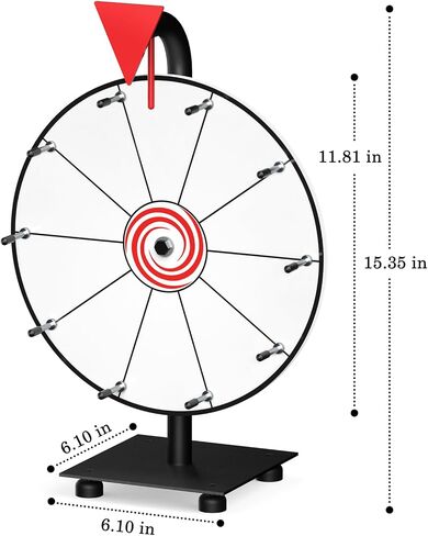 12 Inch 10 Slots Prize Wheel, Tabletop Spinning Wheel for Prizes, Prize Wheel Spinner with Stand with Dry Erase Marker and Eraser for Trade Show, Carnival and Home Parties in Saudi Arabia
