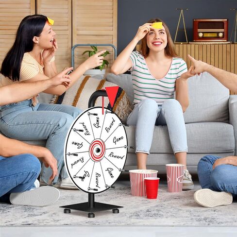 12 Inch 10 Slots Prize Wheel, Tabletop Spinning Wheel for Prizes, Prize Wheel Spinner with Stand with Dry Erase Marker and Eraser for Trade Show, Carnival and Home Parties in Saudi Arabia