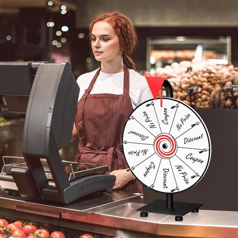 12 Inch 10 Slots Prize Wheel, Tabletop Spinning Wheel for Prizes, Prize Wheel Spinner with Stand with Dry Erase Marker and Eraser for Trade Show, Carnival and Home Parties in Saudi Arabia