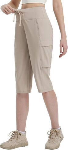 BALEAF 15'' Long Shorts for Women Hiking Knee Length Quick Dry Cargo Capri Pants Bermuda Stretchy Lightweight in Saudi Arabia